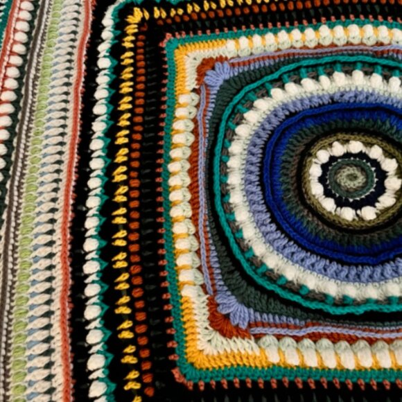 Sweet Harmony Mandala Throw Blanket - Handmade Crochet Blanket - Mixed - Picture 3 of 6